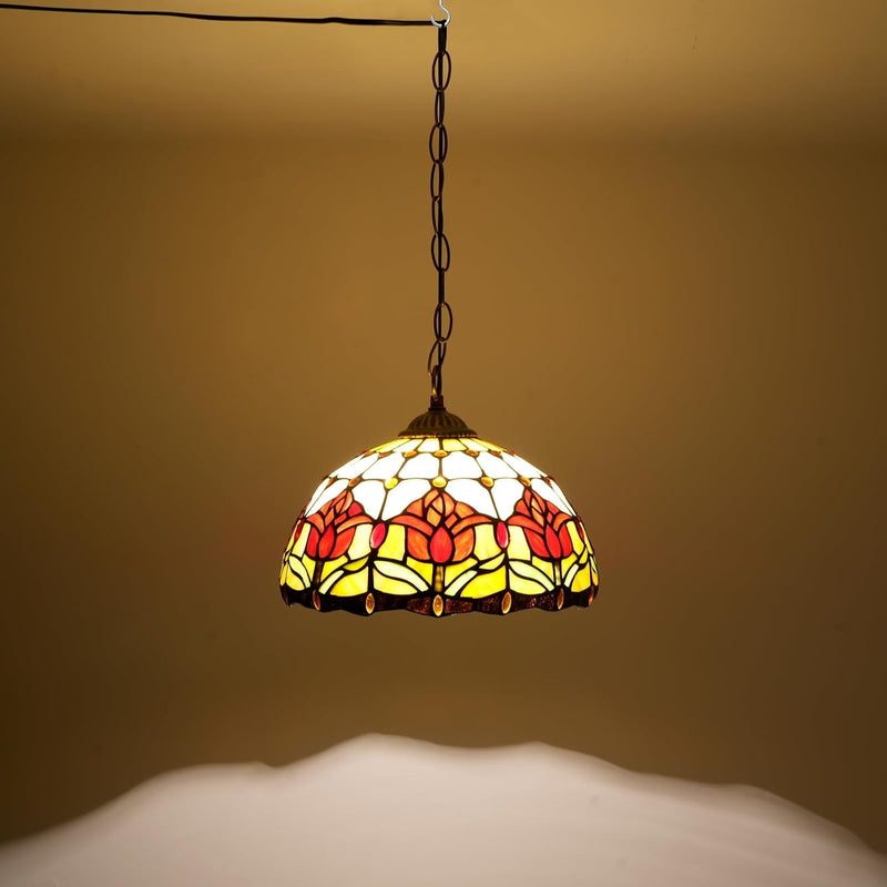 Tiffany Pendant Light Fixtures 12inch Stained Glass Lighting