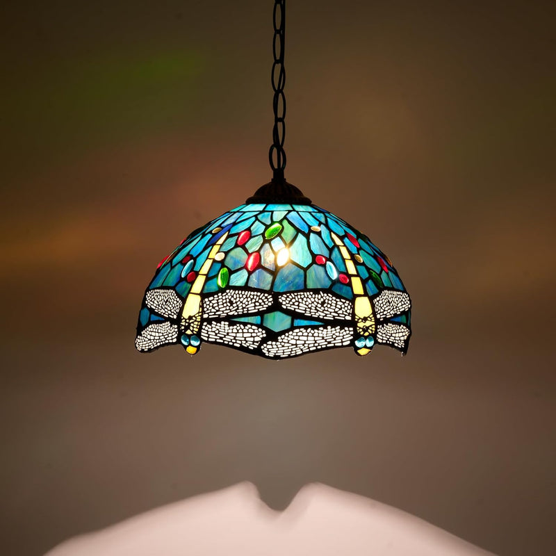 Tiffany Pendant Light Fixtures 12inch Stained Glass Lighting