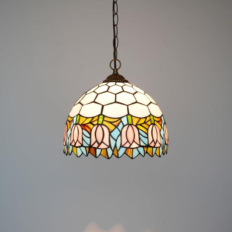 Tiffany Pendant Light Fixtures 12inch Stained Glass Lighting