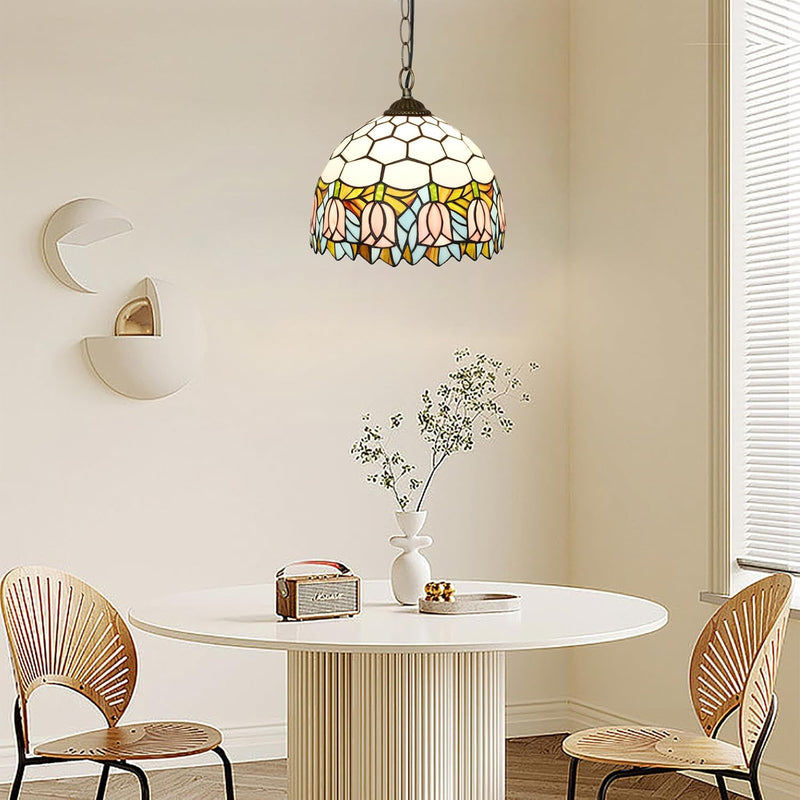 Tiffany Pendant Light Fixtures 12inch Stained Glass Lighting
