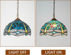 Tiffany Pendant Light Fixtures 12inch Stained Glass Lighting