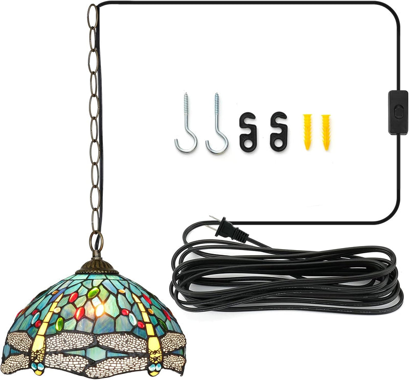 Tiffany Pendant Light Fixtures 12inch Stained Glass Lighting