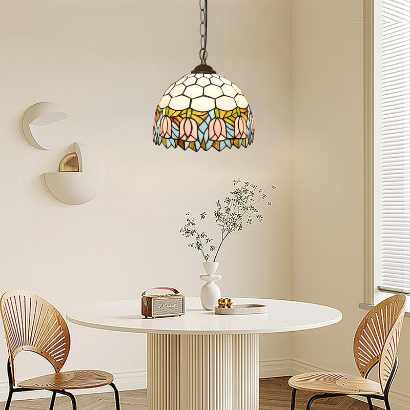 Tiffany Pendant Light Fixtures 12inch Stained Glass Lighting