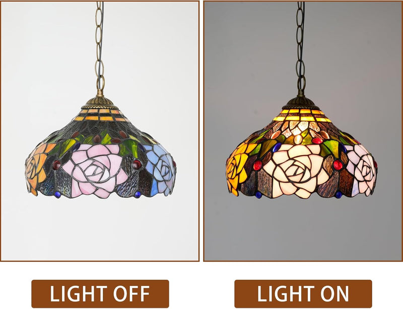 Tiffany Pendant Light Fixtures 12inch Stained Glass Lighting