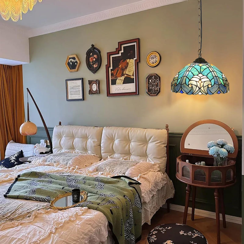 Tiffany Pendant Light Fixtures 12inch Stained Glass Lighting