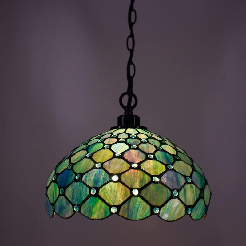 Tiffany Pendant Light Sea Pearl Stained Glass