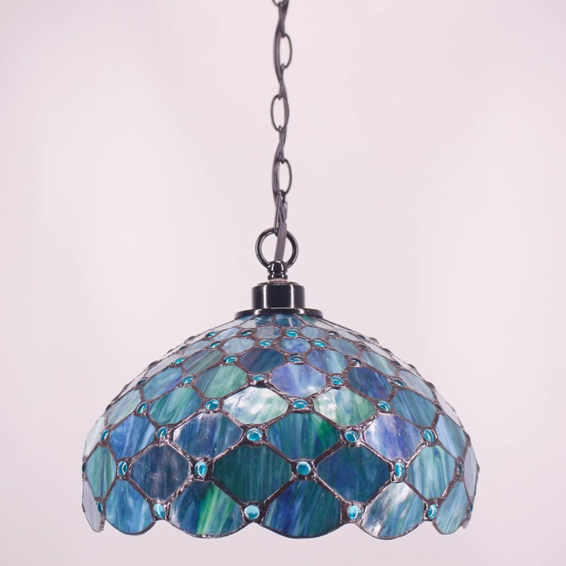 Tiffany Pendant Light Sea Pearl Stained Glass