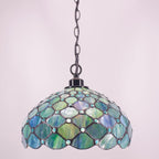 Tiffany Pendant Light Sea Pearl Stained Glass