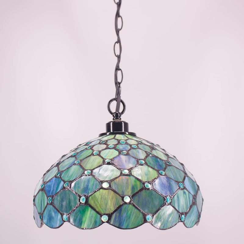 Tiffany Pendant Light Sea Pearl Stained Glass
