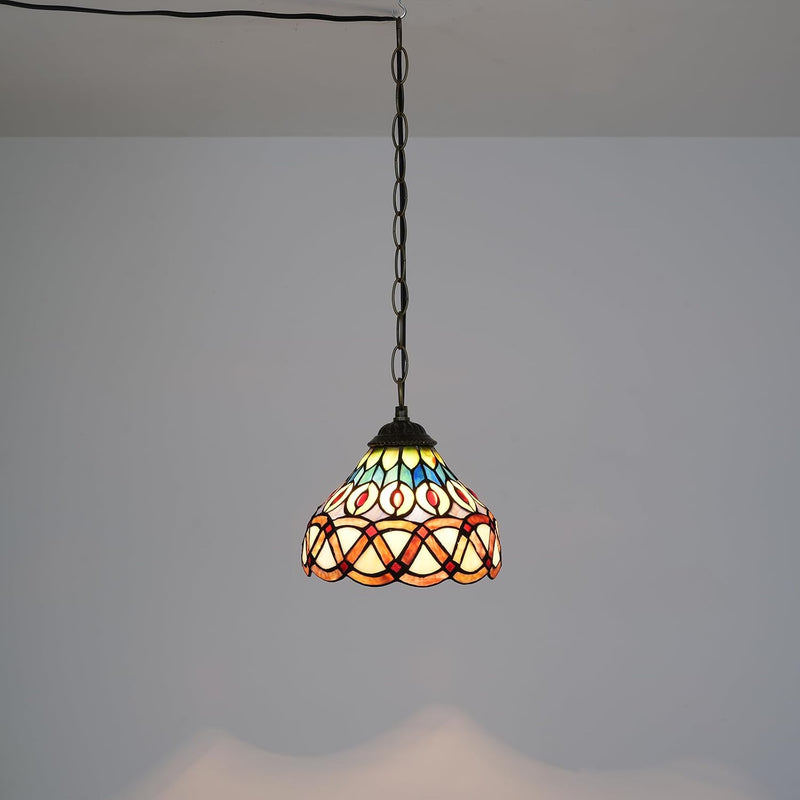 Tiffany Pendant Sunflower Stained Glass Hanging Lamp 8
