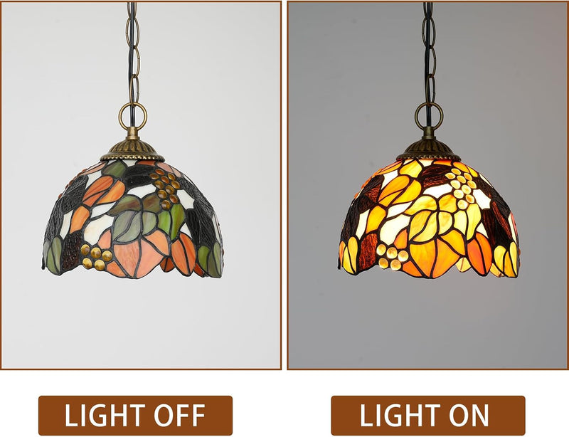 Tiffany Pendant Sunflower Stained Glass Hanging Lamp 8