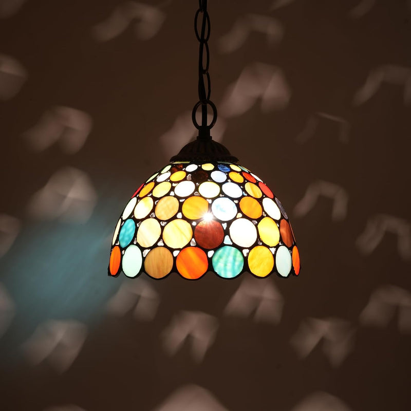 Tiffany Pendant Sunflower Stained Glass Hanging Lamp 8