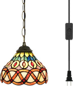 Tiffany Pendant Sunflower Stained Glass Hanging Lamp 8