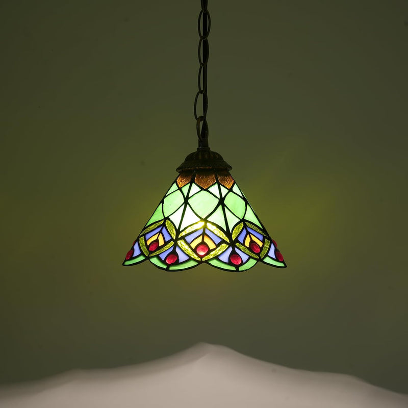 Tiffany Pendant Sunflower Stained Glass Hanging Lamp 8