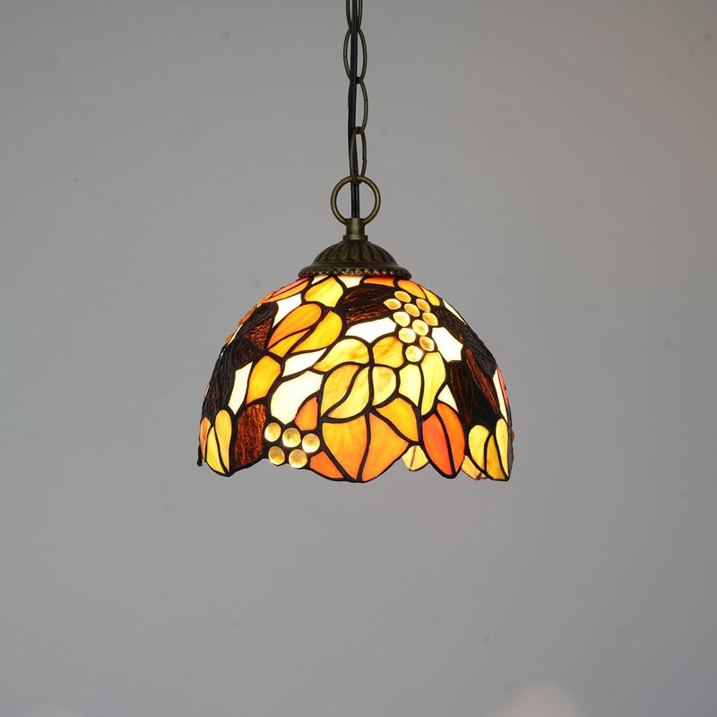 Tiffany Pendant Sunflower Stained Glass Hanging Lamp 8