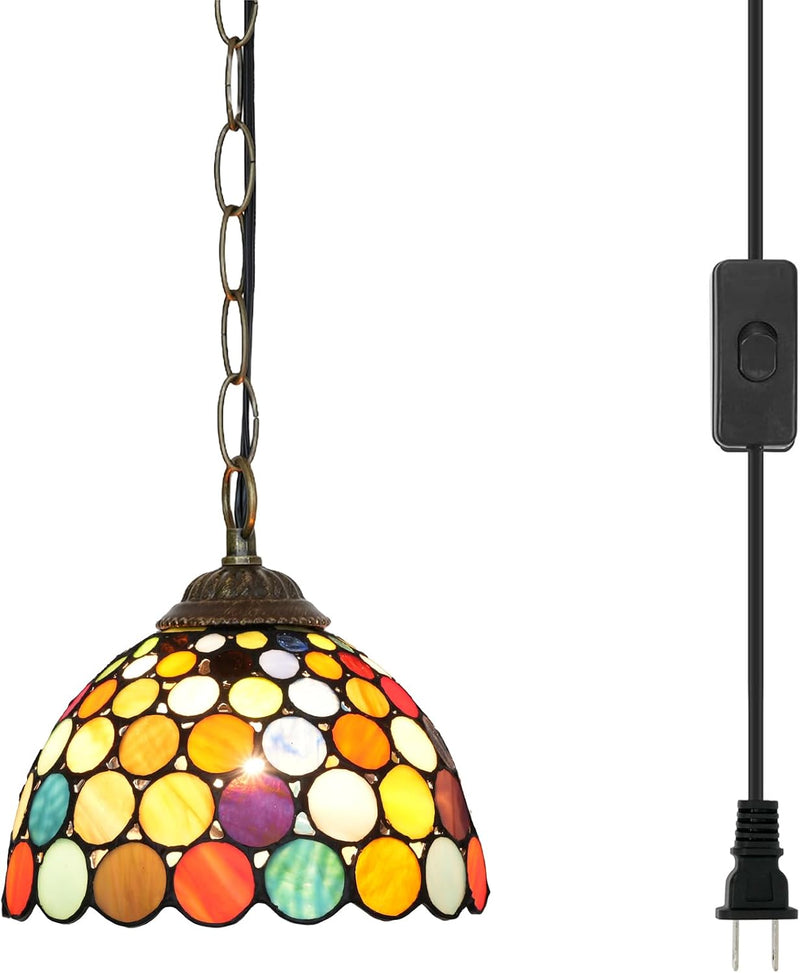 Tiffany Pendant Sunflower Stained Glass Hanging Lamp 8