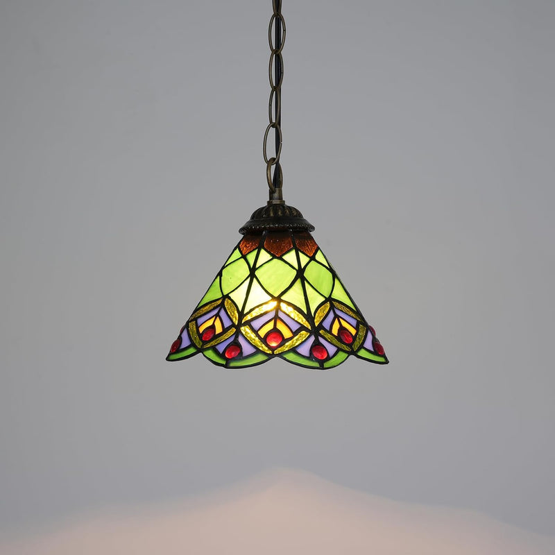 Tiffany Pendant Sunflower Stained Glass Hanging Lamp 8