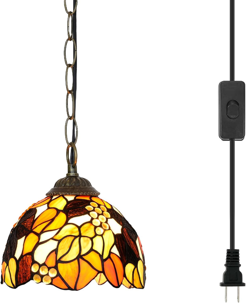 Tiffany Pendant Sunflower Stained Glass Hanging Lamp 8
