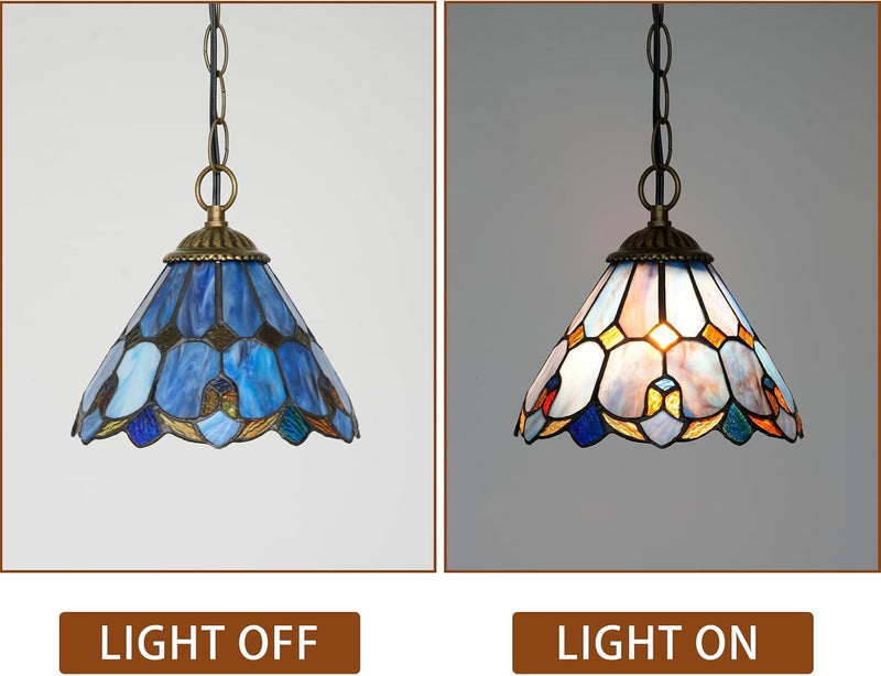 Tiffany Pendant Sunflower Stained Glass Hanging Lamp 8