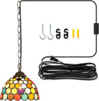 Tiffany Pendant Sunflower Stained Glass Hanging Lamp 8