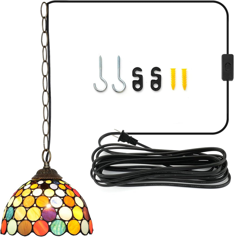 Tiffany Pendant Sunflower Stained Glass Hanging Lamp 8