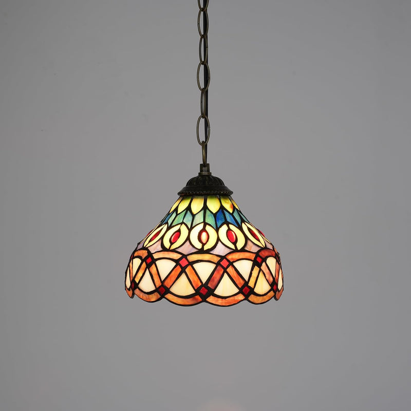 Tiffany Pendant Sunflower Stained Glass Hanging Lamp 8
