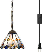 Tiffany Pendant Sunflower Stained Glass Hanging Lamp 8