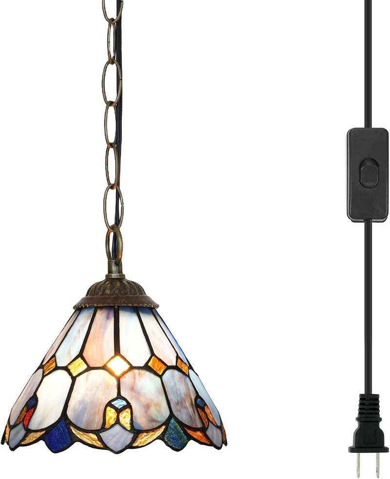 Tiffany Pendant Sunflower Stained Glass Hanging Lamp 8