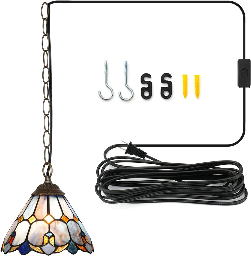 Tiffany Pendant Sunflower Stained Glass Hanging Lamp 8