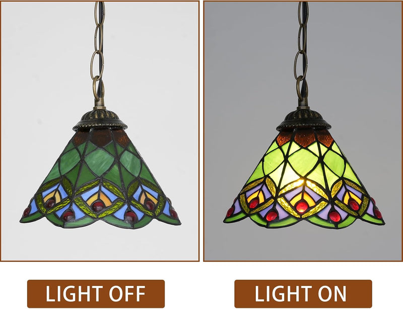 Tiffany Pendant Sunflower Stained Glass Hanging Lamp 8