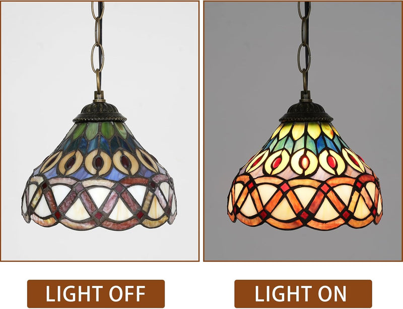 Tiffany Pendant Sunflower Stained Glass Hanging Lamp 8
