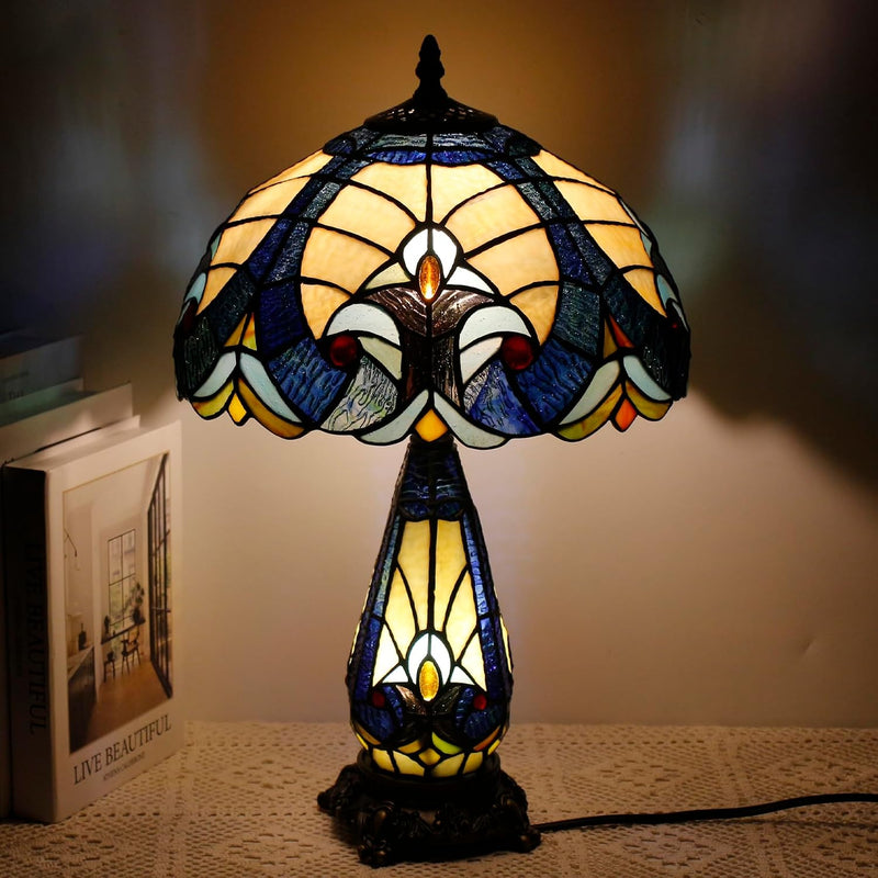 Tiffany Stained Glass Table Lamp 12x19 Inches Wisteria