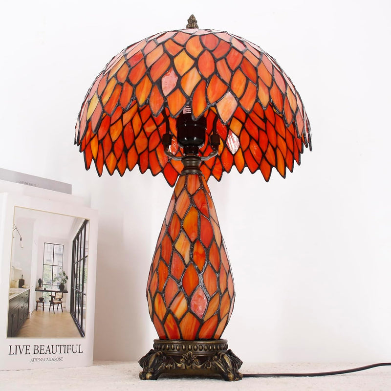 Tiffany Stained Glass Table Lamp 12x19 Inches Wisteria