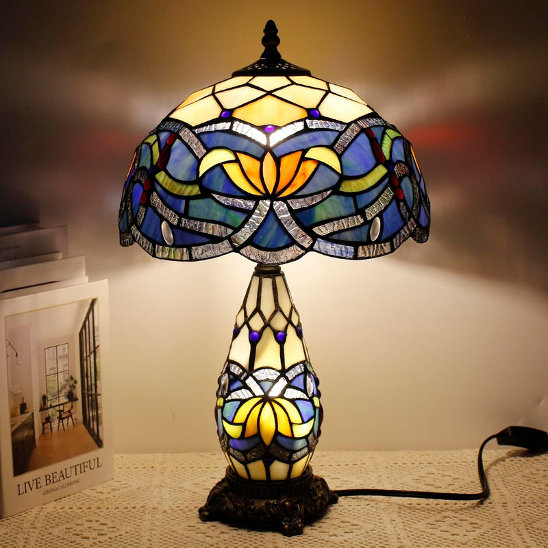 Tiffany Stained Glass Table Lamp 12x19 Inches Wisteria
