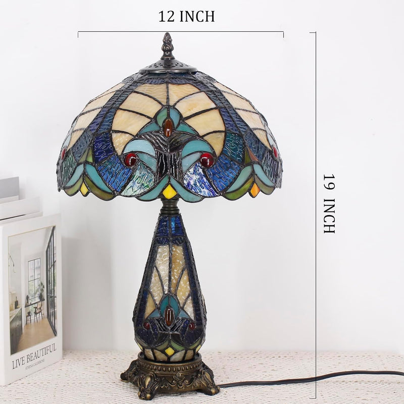 Tiffany Stained Glass Table Lamp 12x19 Inches Wisteria