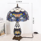 Tiffany Stained Glass Table Lamp 12x19 Inches Wisteria
