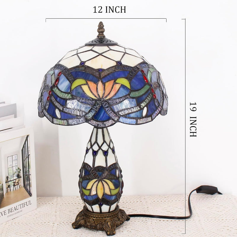 Tiffany Stained Glass Table Lamp 12x19 Inches Wisteria