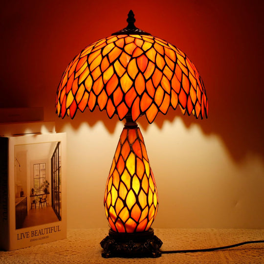 Tiffany Stained Glass Table Lamp 12x19 Inches Wisteria