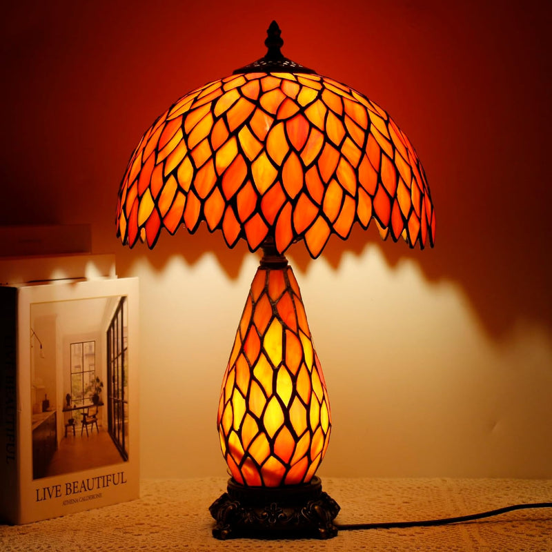 Tiffany Stained Glass Table Lamp 12x19 Inches Wisteria