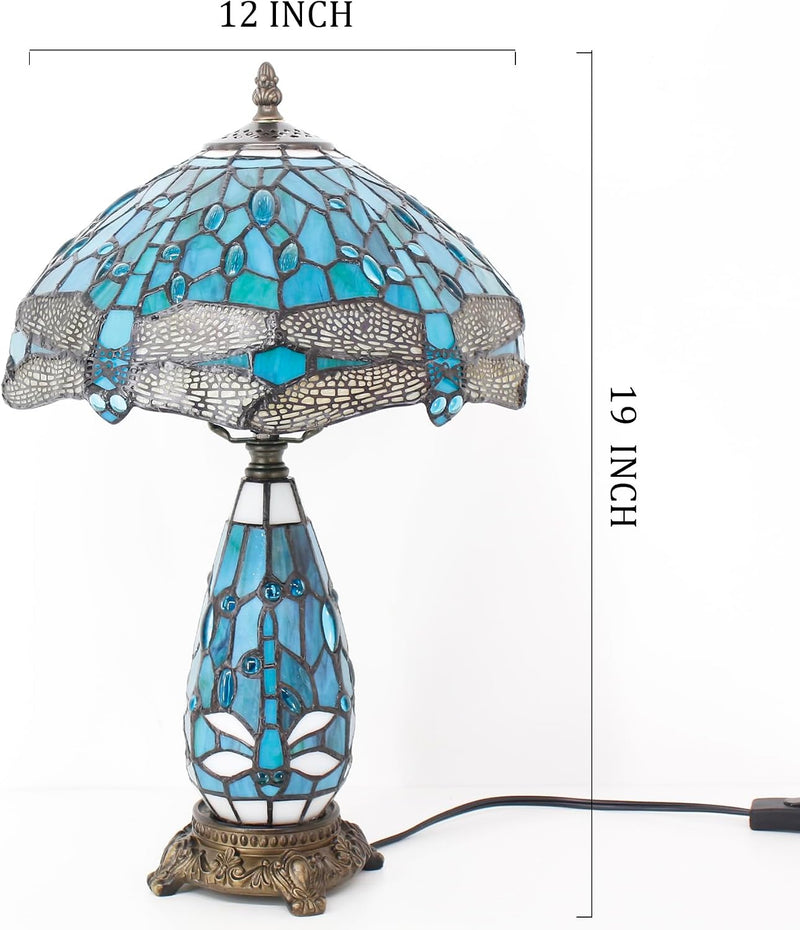 Tiffany Stained Glass Table Lamp 12x19 Inches Wisteria