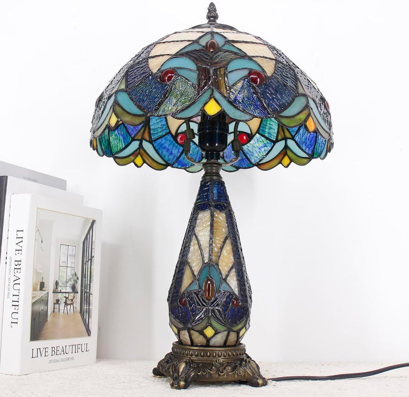 Tiffany Stained Glass Table Lamp 12x19 Inches Wisteria