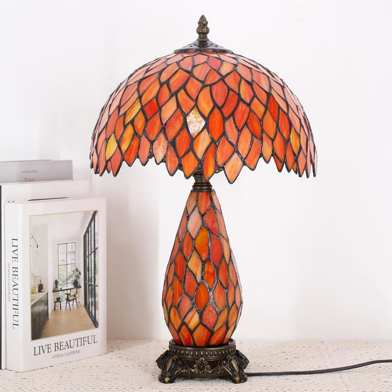 Tiffany Stained Glass Table Lamp 12x19 Inches Wisteria