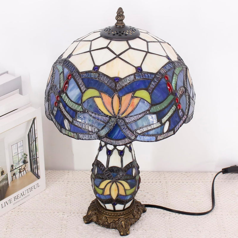 Tiffany Stained Glass Table Lamp 12x19 Inches Wisteria