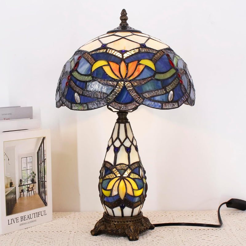 Tiffany Stained Glass Table Lamp 12x19 Inches Wisteria