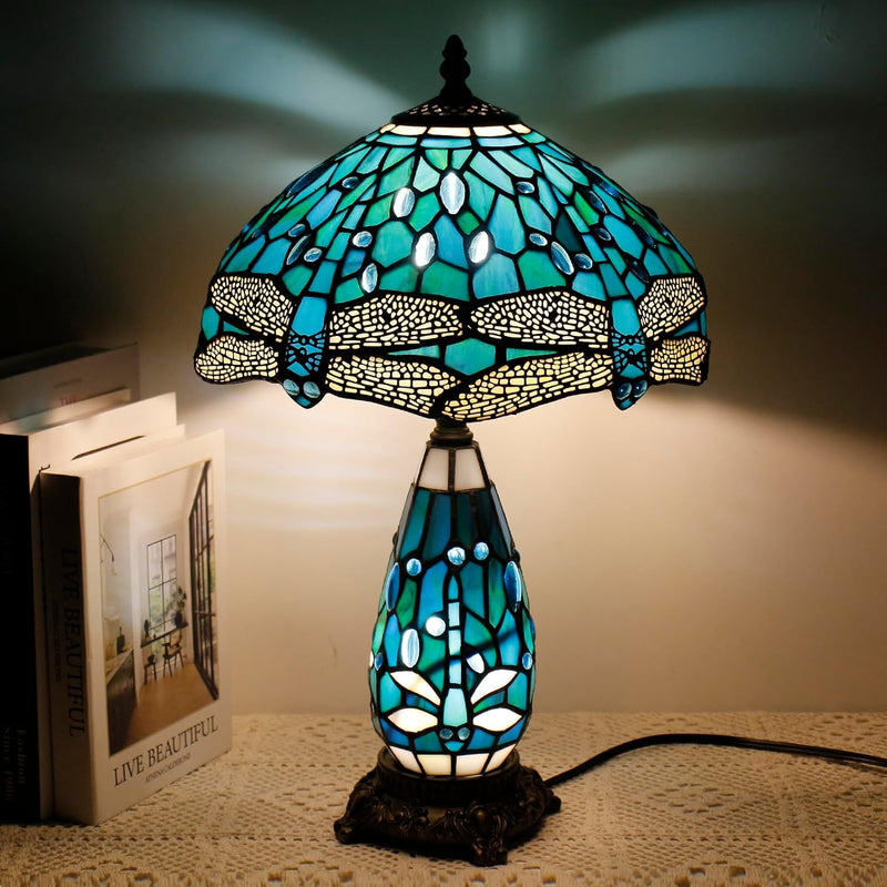 Tiffany Stained Glass Table Lamp 12x19 Inches Wisteria
