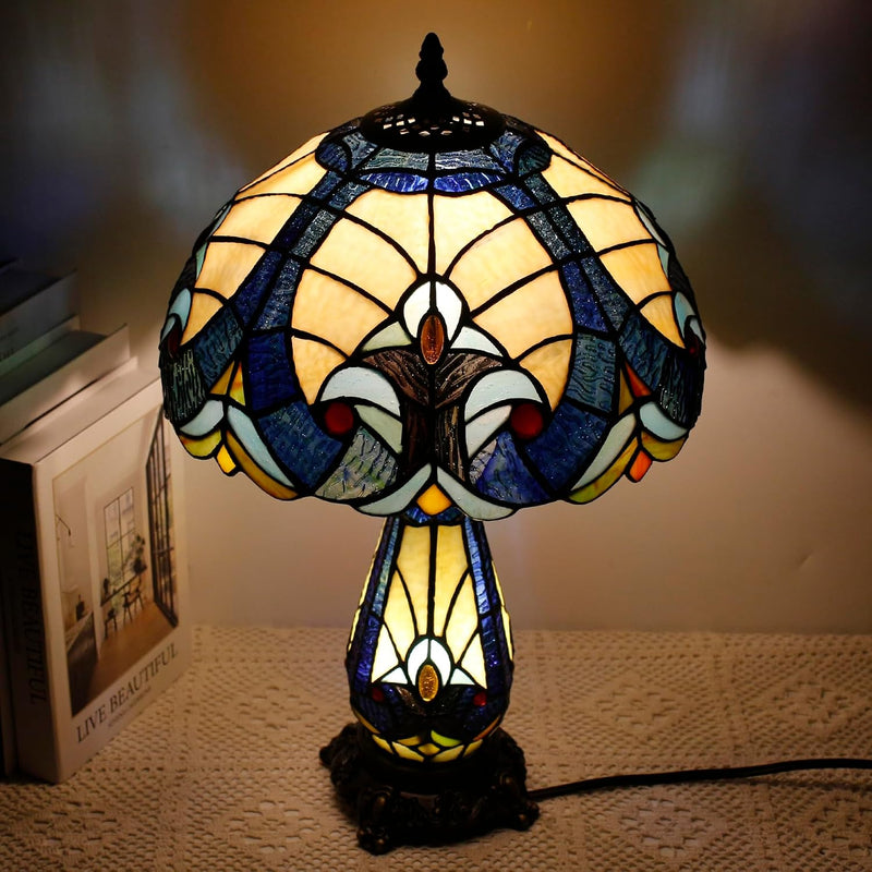 Tiffany Stained Glass Table Lamp 12x19 Inches Wisteria