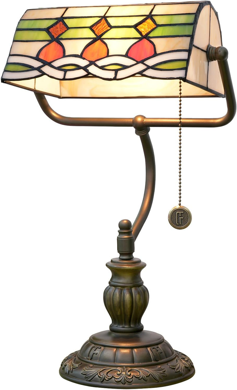 Tiffany Style Banker Desk Lamp Stained Glass Lamps