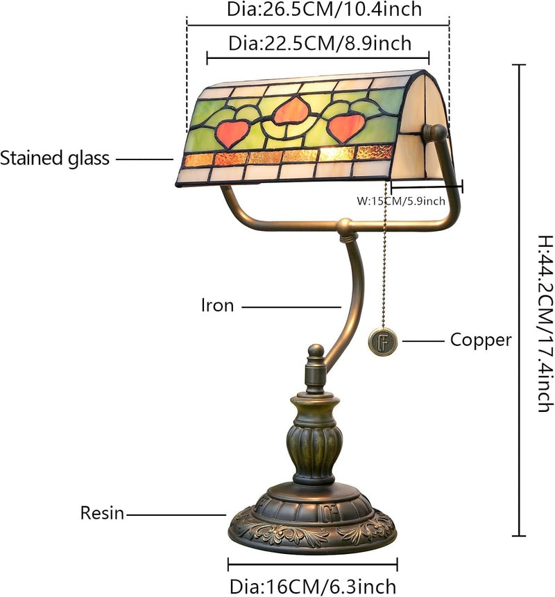 Tiffany Style Banker Desk Lamp Stained Glass Lamps