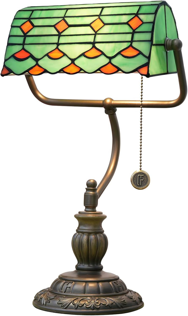 Tiffany Style Banker Desk Lamp Stained Glass Lamps