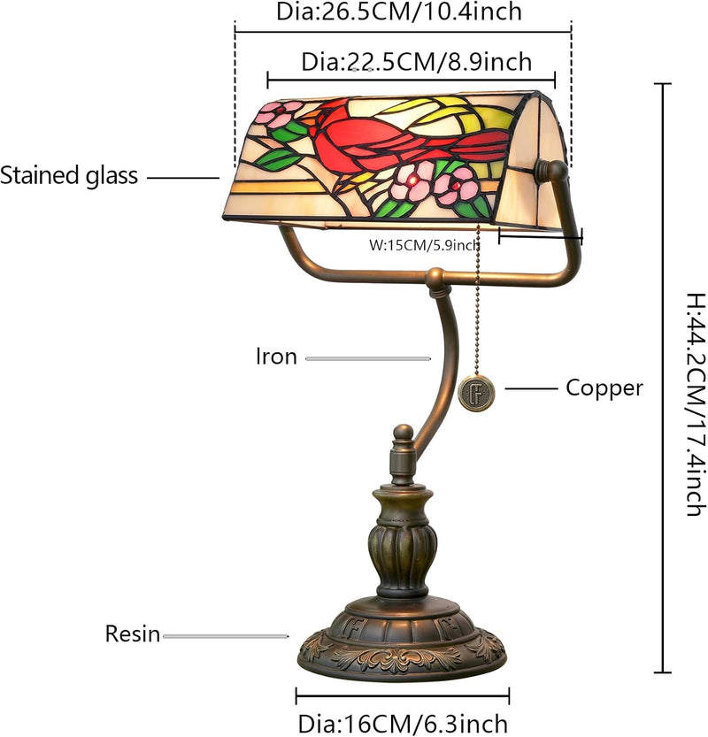Tiffany Style Banker Desk Lamp Stained Glass Lamps